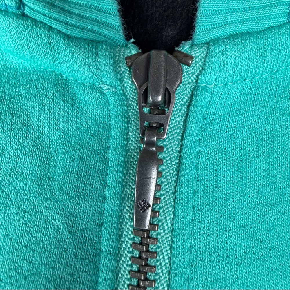 Columbia Sportswear Cotton Blend Teal Blue Zip-Up Hoodie Gorpcore Athleisure L - Picture 3 of 16
